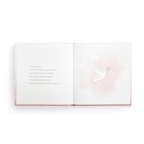 DEMDACO Tender Blessings 14 Karat Gold Plated Boxed Keepsake Book and Fashion Necklace 2 Piece Set Pink and White First Communion3