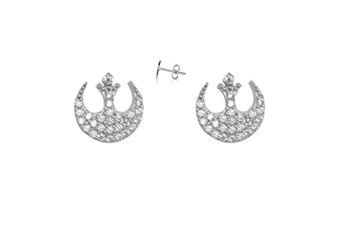 TALISMAN JEWELLERY Pendientes Plata y Circonitas Alianza Rebelde de Star Wars. Pendientes gancho y tuerca en plata 925/1000 (Tuerca) Cover