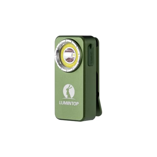 LUMINTOP F01 Pro EDC Flashlight - 500 Lumens Rechargeable Clip-on Light with Magnetic Base, Type-C Charging, and 4 Lighting Modes for Cycling, Hiking, and Everyday Use(Green)