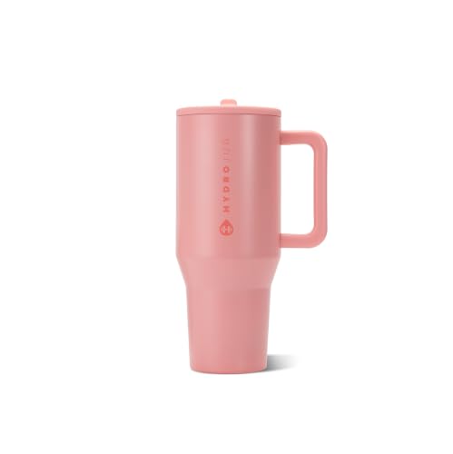 Image of HydroJug Traveler 32oz, Insulated Tumbler with Handle & Straw, Tulip