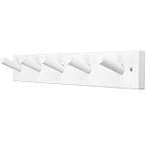 SKOLOO Wooden Wall Mounted Coat Rack,16'' Hole to Hole, 5 Pegs Bamboo Wall Hook for Hanging Clothes