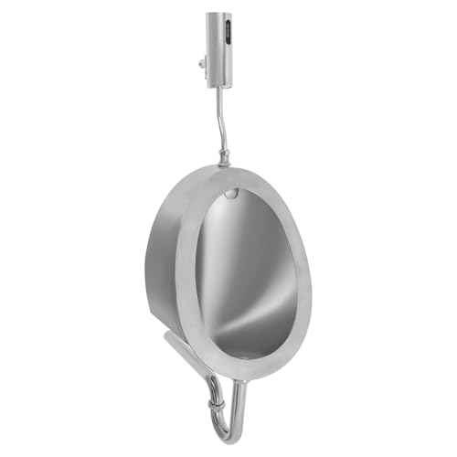 JIBIENI Stainless Steel Wall-Mounted Urinal, Automatic Sensor Flush Male Toilet,