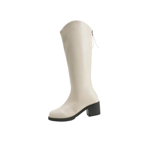 Bottes mi-mollet automne hiver pour femme avec talon épais confortable