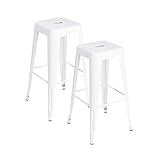 Solycarpa 2 Unidades Taburete Alto Tolix 77 x 44 CM Metálico Color Blanco...