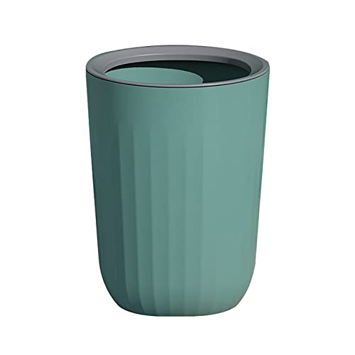 Poubelle plastique verte ronde sans couvercle pour bloquer le sac