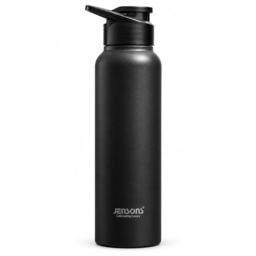 JENSONS Premium 1 Litre Water Bottle with Sipper Lid | Leak Proof BPA Free Reusable Drinking Bottle | Lightweight Travel Bottle for Gym, School, Office & Outdoor Use | 1000 mlSipper Bottle