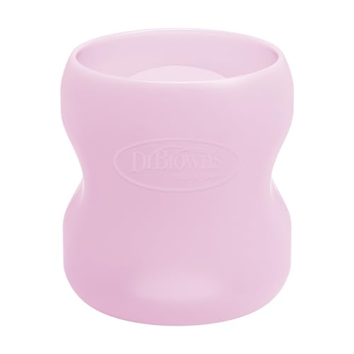 Image of Dr. Brown's Options+ Wide-Neck Glass Bottle Sleeve, 100% Silicone, Pink, BPA-Free, 5 oz, 1-Pack