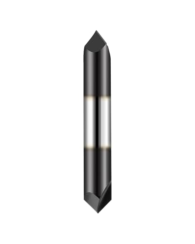 3/8in Solid Carbide End Mill, Chamfer Mill-Double End,2 Flute,90° Chamfer Angle,AlTiN Coated Bits Tool for Medium Hardness Steel, Brass, Iron