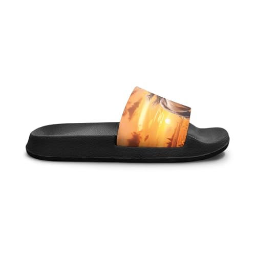 Image of Unisex Slides for Girls Boys Comfortable Slippers Slides Non-slip Shower Shoes House Fashion Thick for Indoor & Outdoor Gifts