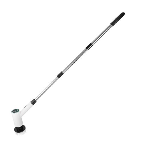 Powerful Cordless Electric Spin Scrubber,YOFIGO Cleaning Brush with 3 Speed Modes, Digital Display, Long Handle for Bathroom, Tub, Tile, Floor, and Kitchen