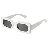 Portia from The White Lotus Costume Guide 3 White Trendy Rectangle Sunglasses