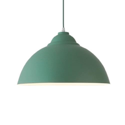 Lámpara colgante E27 con pantalla de metal ajustable Arón en color verde