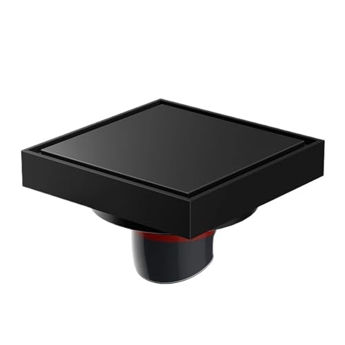 Piège de douche carré 100x100 anti-reflux et couvercle de vidange de sol noir
