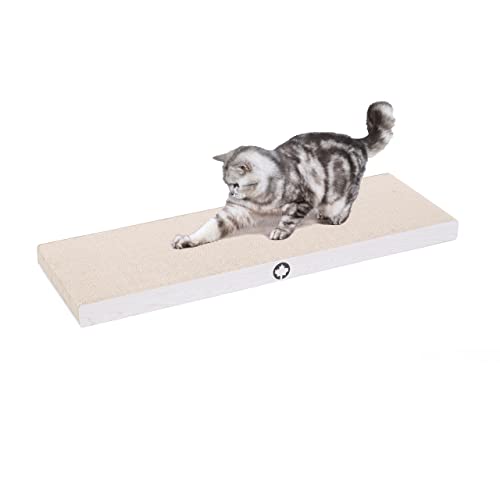 CanadianCat Company ® | Kratzbrett XXL Saturn | weiß | ca. 90 x 30 x 5 cm | Kratzpappe für Katzen Cover