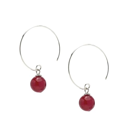 Créoles avec perles d'agate rose pour sublimer vos tenues d'été