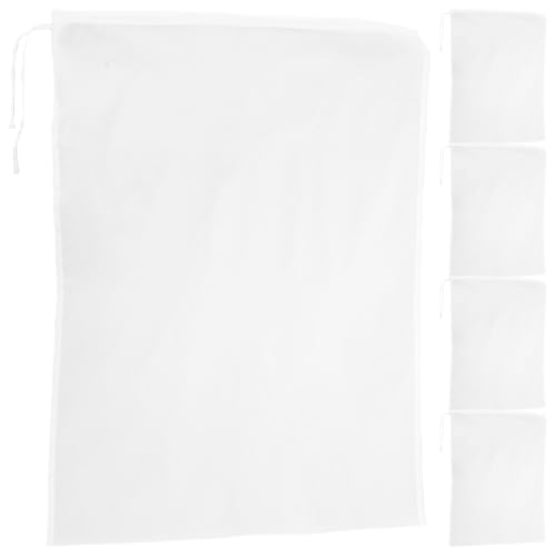 Cabilock Lot de 5 sachets filtrants en nylon pour lait de noix, réutilisables, en maille fine, pour filtrer les jus de fruits, le tofu, le yaourt, le thé