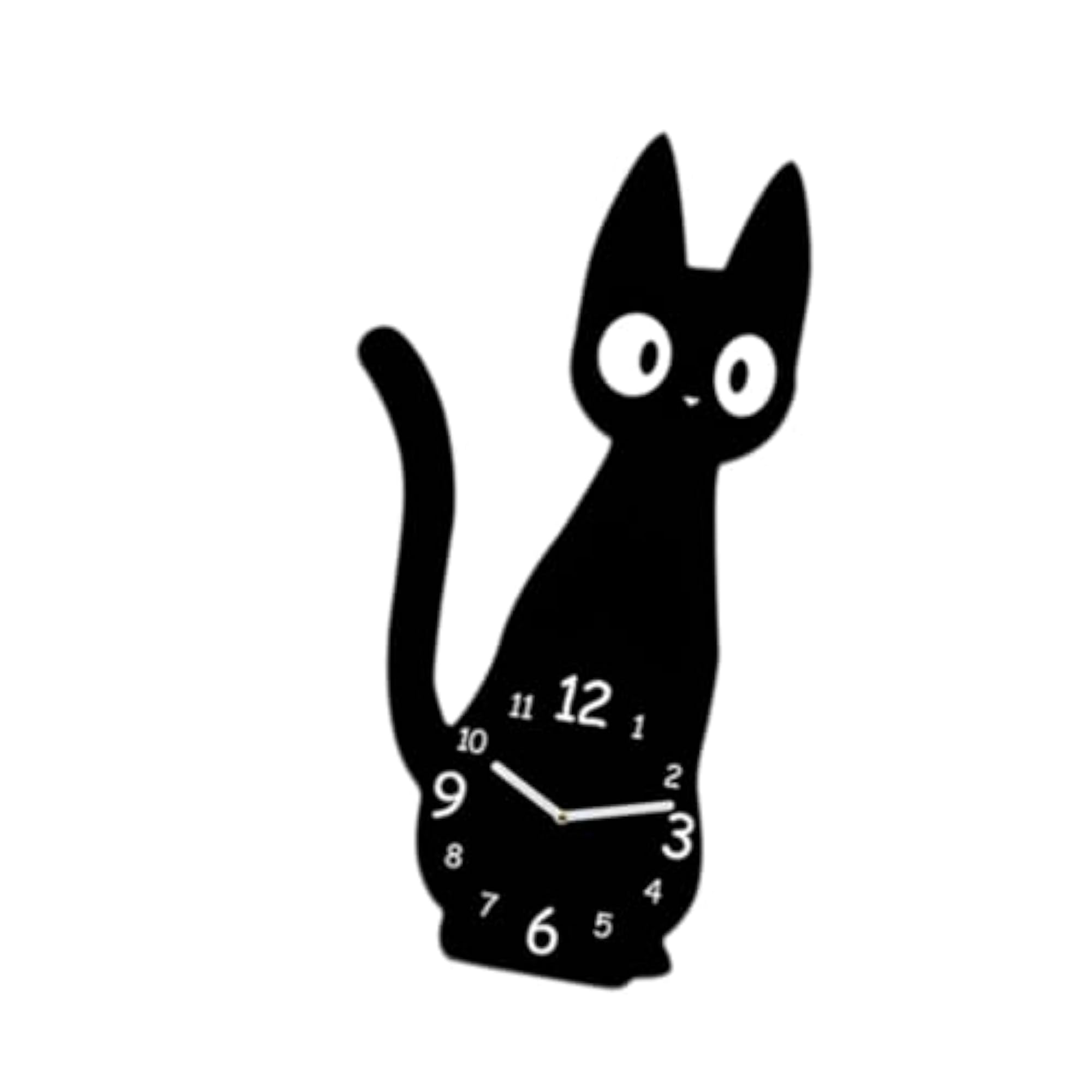 Modern Cat Wall Clock for Bedroom, Home Decor