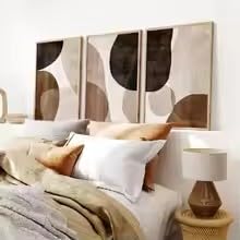 Toiles abstraites beige émeraude KEMEIQI 70x110cm decoration murale marron salon