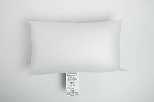 Foamily Throw Pillow Insert 12 x 20 inch (Set of 2) Hypoallergenic 100% Virgin Fiber Lumbar Bed, Sofa, Couch Decorative Indoor Pillows Made in USA