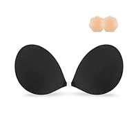 Niidor Ultra Hold Strapless Bra Adhesive Backless Sticky Bra for Low Cut Dresses Black