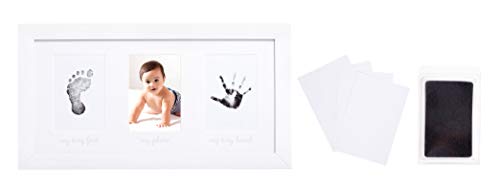Image of Baby Keepsake Photo Frame and Ink Kit, Create Baby's Handprint or Footprint, Nursery Decor