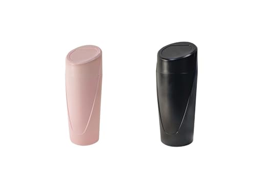 Image of 2 Pcs Car Trash Can Bin with Lid,Car Garbage Can Cup Holder,［Black+Pink Color］,Car Organizers and Storage for Seat Accessories
