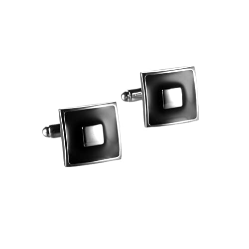 Daesar Mancuernillas y Camisas para Hombre Plateadas y Negras miniatura 1