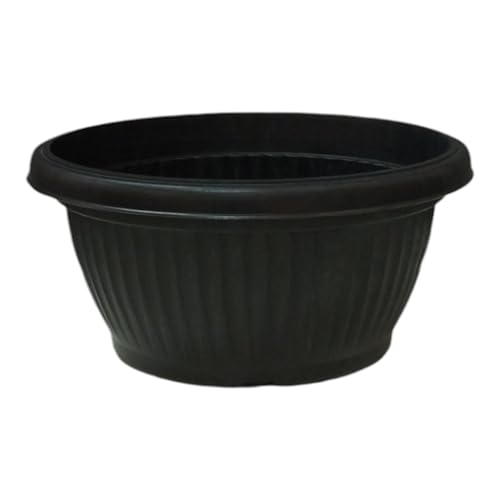 Image of Harshdeep Bonsai Pot - Bello Bowl - Indoor Outdoor Home Balcony Patio Garden Decorative Round Plastic Recyclable Planters Set of 4 (Black)