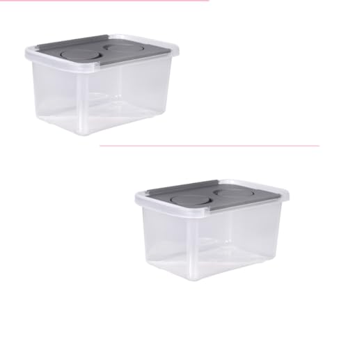 Generic SOL MAR Clear Plastic Storage Boxes with Split-Hinged Lids - Gray Versatile Organization Closets Lockers School Office Craft Rooms 2 Pack Bonus Item Jevetes