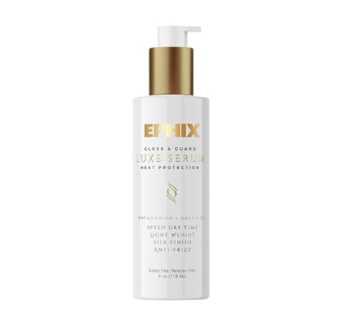 EPHIX Luxe Hair Serum with Macadamia and Argan Oil, Heat Protection, Anti-Frizz, Lightweight Formula, 4 oz