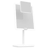 LUNA London ORBIT - Espejo de tocador LED con luces, aumento 7X/1X, regulable y recargable por USB-C, color blanco alpino