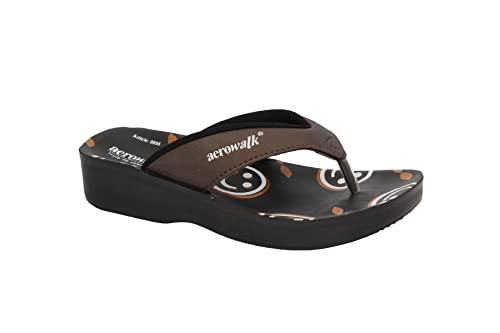 Image of AEROWALK Stylish Fashion Slipper for Women | Comfortable| Lightweight | Anti Skid | Casual Office Footwear (0895 BLACK)