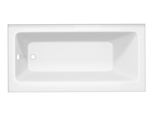ANZZI 30' x 60' Soaker Alcove Drop-In Bathtub with Built-In Flange, Predrilled Drain & Overflow Holes in Glossy Ultra White - AZ3060SHL-16
