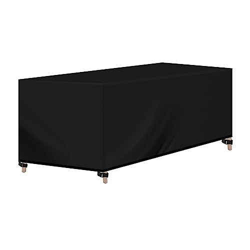 WOLTU Abdeckung für Gartenmöbel, Rechteckig 170x95x74 cm, Abdeckhaube aus 420D Oxford Gewebe, Wasserdicht Abdeckplane UV-Beständig, Schutzhülle Plane für Möbelsets Gartentisch Sitzgruppe,Schwarz