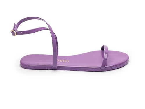 TKEES MJ Patent - Flats for Women - Rubber Outsole - Ankle Strap - Adjustable Buckle Detailing - Leather Upper Bright Lavendar 9 B - Medium4