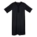 Arab Costume for Men Monk Robes Men's Muslim Robe Abaya Mens Thobe Nightshirt Dress Thobes Sarong Nightgown Clothes Djellaba Hooded Arabia Long Sweatshirt Kaftans Cotton Kaftan Black