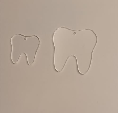 Set of 10 Tooth Acrylic Shape,Tooth Craft Shape with Hole,DIY Acrylic Blank for Crafts,Keychain,Pendant,Tooth,Dentist