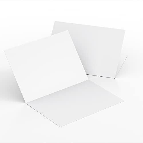 Reskid 100-Pack Of Heavyweight White Blank Cards - 6x8 Scored