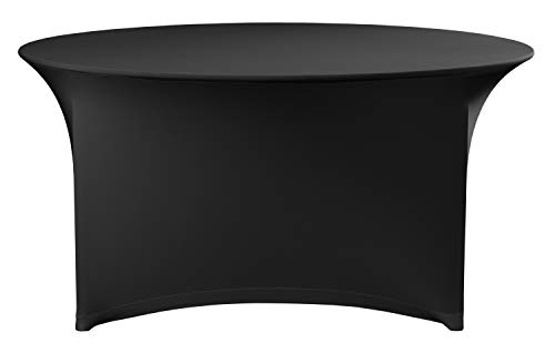 Nappe ronde extensible noire ø1800mm pour effacer les plis de table