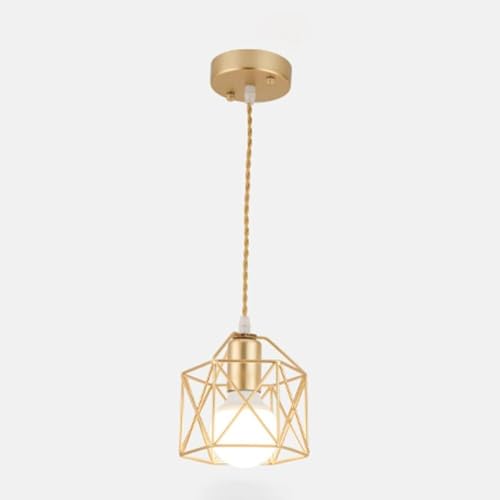 Lustre en métal style ferme avec cage en fer forgé pour îlot de cuisine