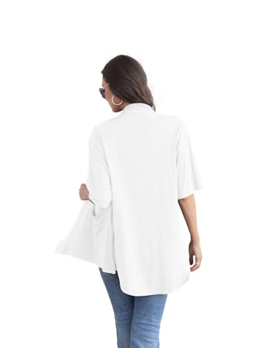 Image of ADANIKI Women 2026 Summer Lightweight Cardigan, Short Sleeve Open Front Casual Trendy Womens Kimono Cover Up with Pocket