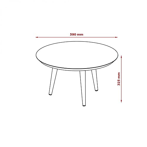 Mesa Centro Luna 590 Patrimar Móveis Off White