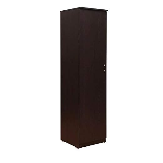 Single Door Engineered Wood Wardrobe In Wenge Matte Finish by Homiez Decor