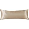 Satin Body Pillow Case for Hair and Skin, Taupe Silk Satin Body Pillowcase Cover, 20x54 Body Cooling Pillow Cover with Envelope Closure