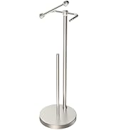 RARXTR Toilet Paper Holder Stand, Post Pivoting Design Free Standing Toilet Paper Holder with Sto...