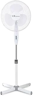 UR CHOICE 16 Inch Pedestal Fan - Electrical Cooling Fan - 140cm, 3 Speed Options - Adjustable Height, Up Down Tilt, Oscillating & Manual Head Pivot - Standing Fan - Silent Operation (White)