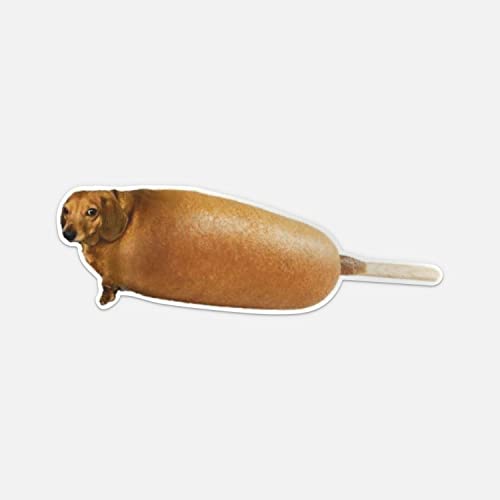 Corndog Meme Sticker Vinyl Car Bumper Decal/Longer Side - 5 Inches