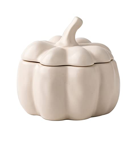 123Arts Ceramic Sugar Bowl Pumpkin Shaped Candy Jar Storage Jar Tea Jar with Lid