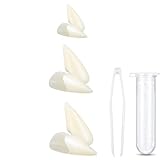 ZHAOYCSH Vampirzähne, 13/15/17 mm Größen, 3 Paar künstliche Zähne für Kinder und Erwachsene, Halloween-Party, Cosplay-Kostüm, Theaterrequisiten, Grusel-Deko, Weiß, Vielseitig für Feiern und Events