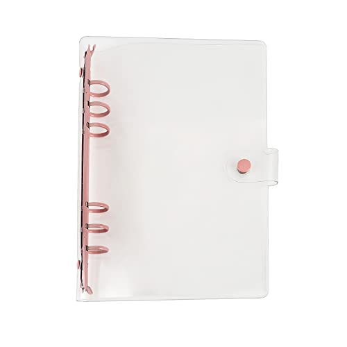 Classeur A5 6 Anneaux Transparent PVC - Protège-cahier Scrapbooking - Couverture Rigide Solide